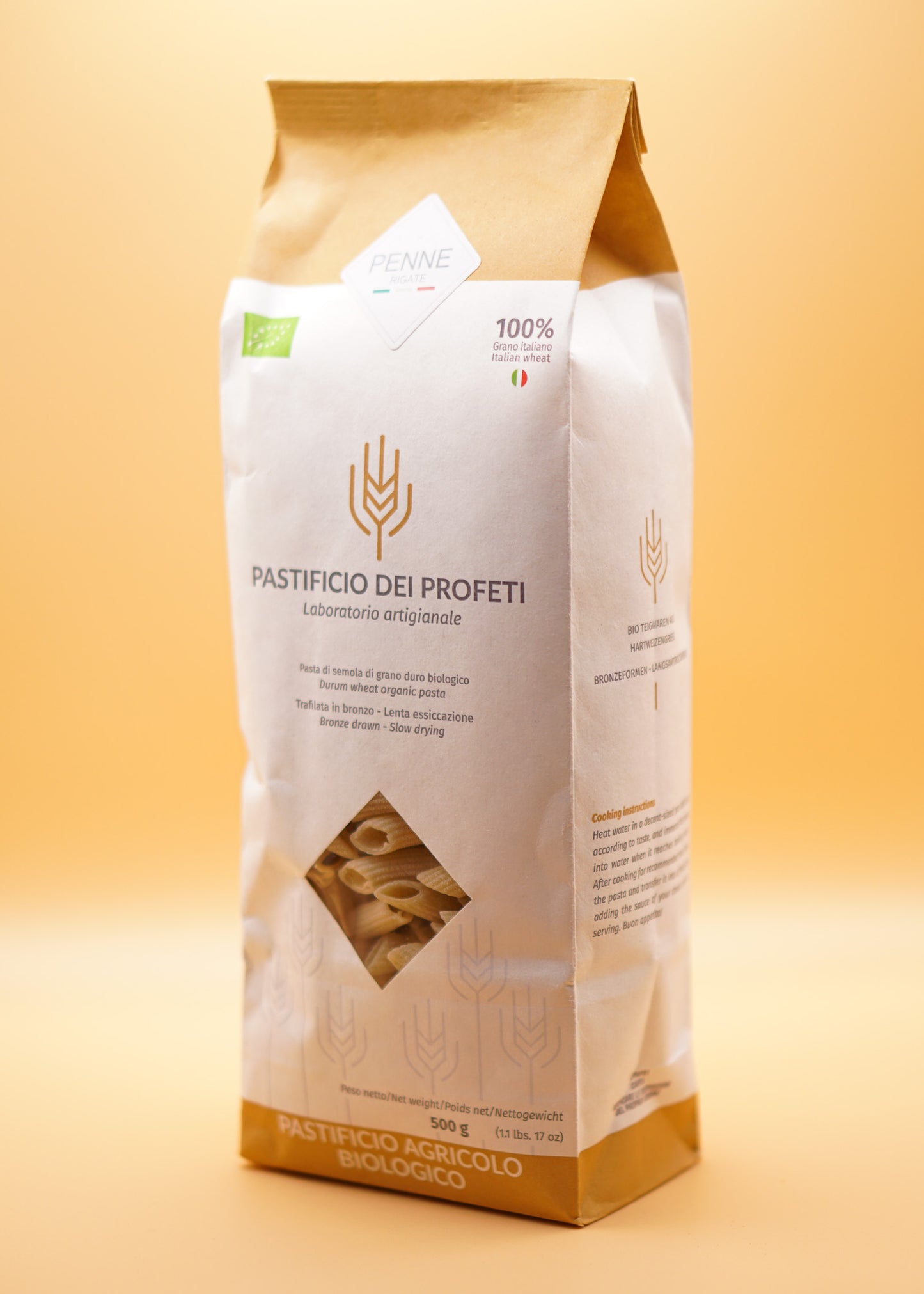 Penne di semola di grano duro biologico - 500g