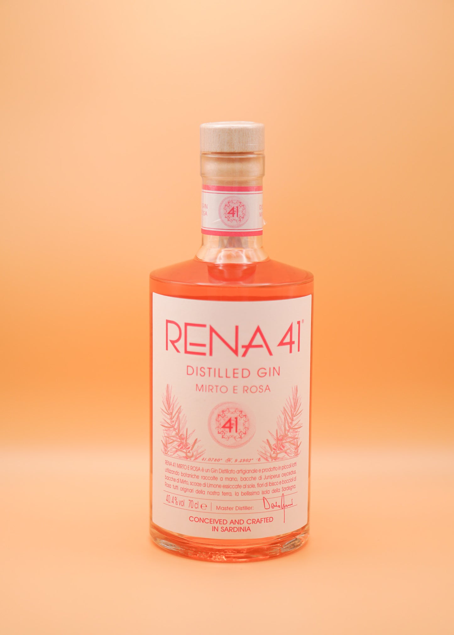 RENA 41 MIRTO E ROSA DISTILLED GIN, 40,4% VOL.