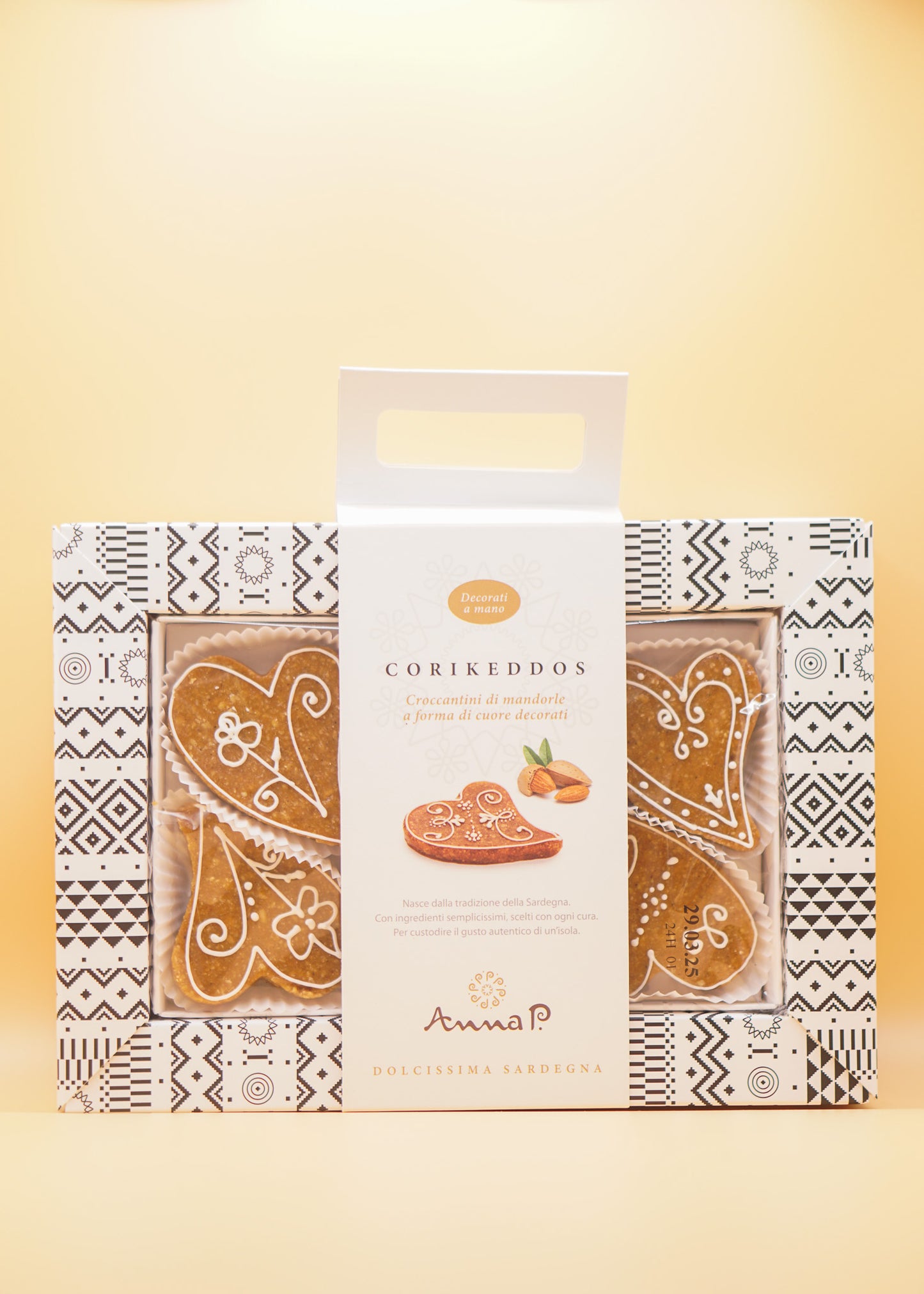 Corikeddos - Croccantini di mandorle a cuore decorati (180 g)